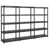 vidaXL Storage Shelf 5-Tier Black 274.5x45.7x185 cm Plastic