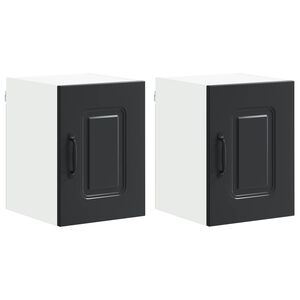 vidaXL Dishwasher Panel Kalmar 2 pcs Black Engineered Wood