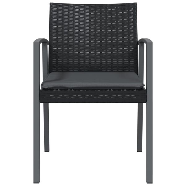 vidaXL Garden Chairs with Cushions 2 pcs Black 56.5x57x83 cm Poly Rattan