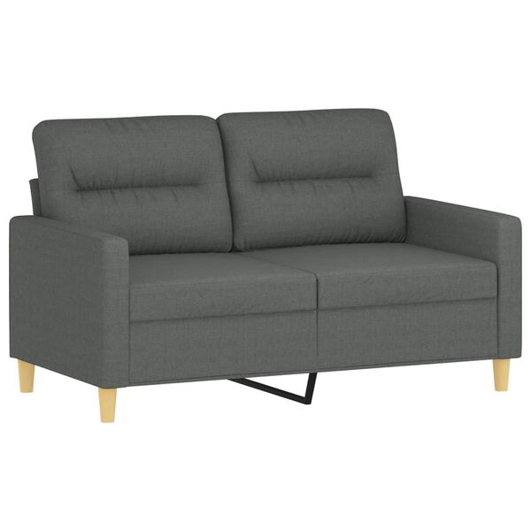 vidaXL 2 Piece Sofa Set with Pillows Dark Grey Fabric
