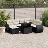 vidaXL 8 Piece Garden Sofa Set with Cushions Black Poly Rattan
