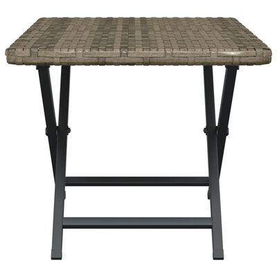 vidaXL Folding Table Grey 45x35x32 cm Poly Rattan