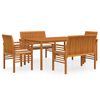 vidaXL 5 Piece Outdoor Dining Set with Cushions Solid Wood Acacia