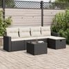 vidaXL 6 Piece Garden Sofa Set with Cushions Black Poly Rattan