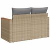 vidaXL Garden Sofa with Cushions 2-Seater Beige Poly Rattan