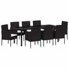 vidaXL Garden Dining Set 9 pcs Black Poly Rattan