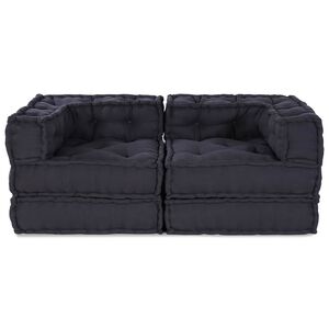 vidaXL Modular Sofa Unit 2 pcs Fabric Anthracite 140 x 70 x 56 cm