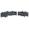 vidaXL 3 Piece Sofa Set with Pillows Dark Grey Velvet