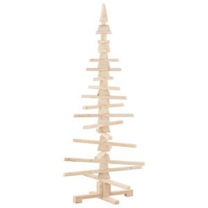 vidaXL Wooden Christmas Tree Solid Pine Wood Natural with Unfinished