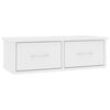 vidaXL Wall-mounted Drawer Shelf White 60x26x18.5 cm Engineered Wood