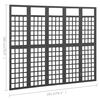 vidaXL 5-Panel Room Divider/Trellis Solid Fir Wood Black 201.5x180 cm