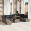 vidaXL Garden Sofa Set with Storage 11 pcs Grey Poly rattan