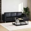 vidaXL Sectional Sofa 3-Seater Artificial Leather Black