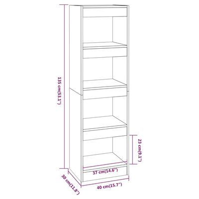 vidaXL Book Cabinet/Room Divider High Gloss White 40x30x135 cm