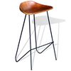 vidaXL Bar Stools 4 pcs Brown Real Leather