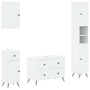 vidaXL 4 Piece Bathroom Cabinet Set BREDA White Engineered Wood