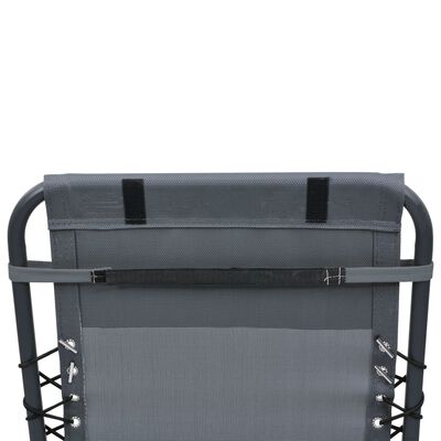 vidaXL Deck Chair Headrest Grey 40x7.5x15 cm Textilene