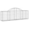 vidaXL Arched Gabion Baskets 25 pcs 200x30x60/80 cm Galvanised Iron