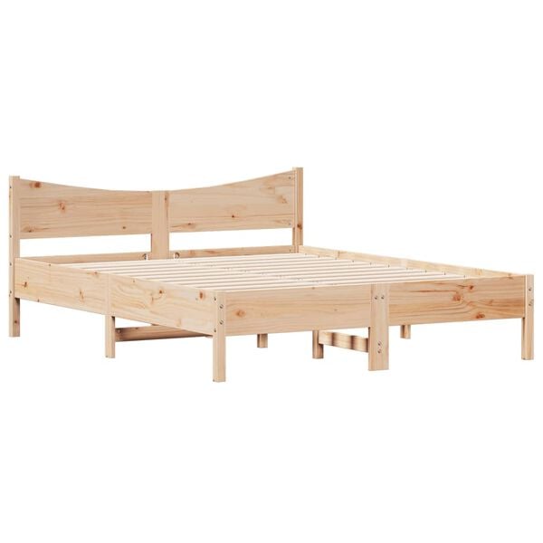 vidaXL Bed Frame without Mattress 150x200 cm King Size Solid Wood Pine