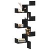 vidaXL Wall Corner Shelf with Shelf Black Oak 45 x 45 x 147 cm