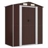 vidaXL Garden Shed Dark Brown 192x108x223 cm Galvanised Steel