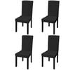 vidaXL Straight Stretchable Chair Cover 4 pcs Black