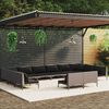 vidaXL 12 Piece Garden Lounge Set with Cushions Poly Rattan Dark Grey