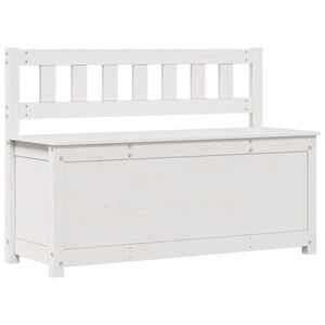 vidaXL Bench White 110x41x76.5 cm Solid Wood Pine