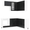 vidaXL Kitchen Unit LUCCA 8 pcs Black Engineered Wood