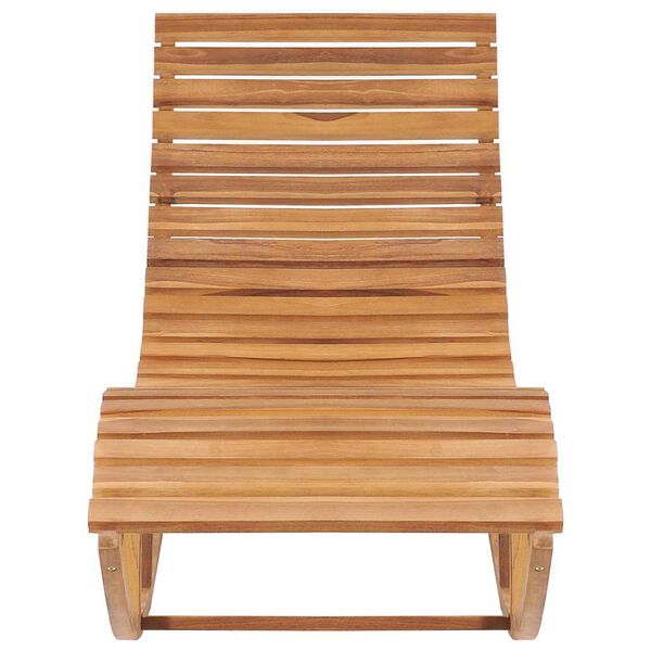 vidaXL Rocking Sun Lounger with Cushion Solid Teak Wood