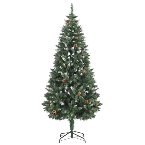 vidaXL Artificial Pre-lit Christmas Tree with Ball Set Pine Cones 180 cm