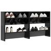 vidaXL Wall Shoe Cabinets 2 pcs High Gloss Black 60x18x60 cm Engineered Wood