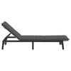vidaXL Sun Lounger with Cushion Grey Poly Rattan