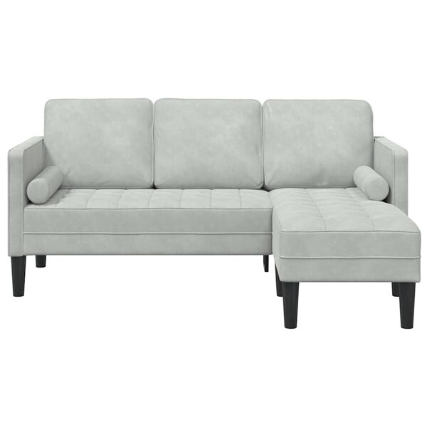 vidaXL Sofa Set with Cushion Light Grey Polyester