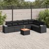 vidaXL 8 Piece Garden Sofa Set with Cushions Black Poly Rattan