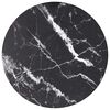 vidaXL Table Top | Black with white marble design | Tempered glass | &Oslash;40 cm