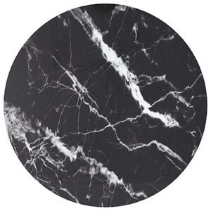 vidaXL Table Top | Black with white marble design | Tempered glass | &Oslash;40 cm