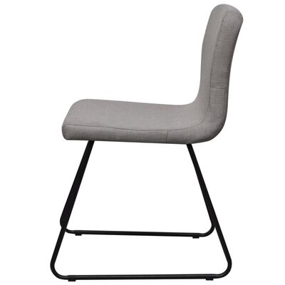 vidaXL 6 Fabric Dining Chairs Light Grey Iron Legs