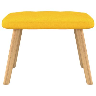 vidaXL Relaxing Chair with a Stool Mustard Yellow Fabric
