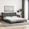 vidaXL Bed Frame without Mattress "Hvar" Dark Grey 180x200 cm King Fabric