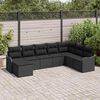 vidaXL Garden Sofa Set with Cushion 8 pcs Black Poly rattan