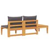 vidaXL Garden Bench with Table Dark Grey Cushions Solid Acacia Wood