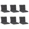 vidaXL Lowback Chair Cushions 6 pcs Melange Anthracite 100x50x7 cm Fabric