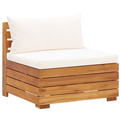vidaXL 2-Seater Garden Sofa with Cushions Solid Acacia Wood