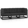 vidaXL 3-Seater Garden Sofa with Cushions Solid Pinewood