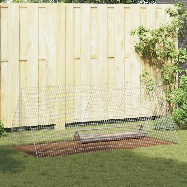 vidaXL Chicken Cage Silver 215 x 100 x 85 cm Galvanised Steel