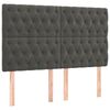 vidaXL Headboard Dark Grey 144x7x118/128 cm Velvet
