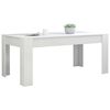 vidaXL Dining Table High Gloss White 180x90x76 cm Engineered Wood