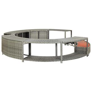 vidaXL Hot Tub Surround Grey Poly Rattan