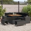 vidaXL Garden Sofa Set with Cushion 8 pcs Black Poly Rattan